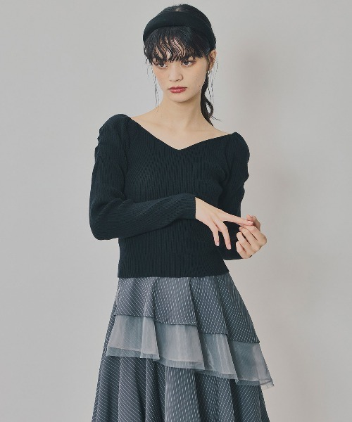 REDYAZEL（レディアゼル）の「4wayリブニットトップス（ニット/セーター・レディース・オレンジ/ホワイト/ブラウン/ブラック・FREE）」の21枚目の写真