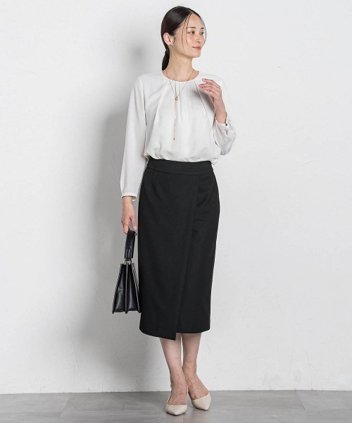 LAUTREAMONT(ロートレアモン)の「両面起毛ストレートスカート≪洗える/セットアップ対応≫(スカート・レディース・ベージュ/ブラック・9号)」の13枚目の写真