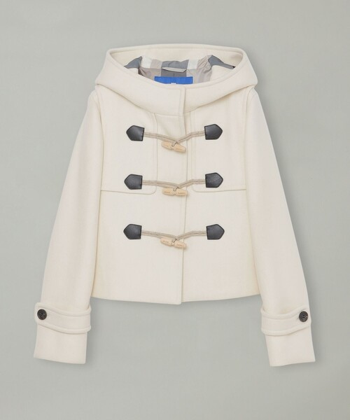 BLUE LABEL CRESTBRIDGE（ブルーレーベルクレストブリッジ）の「ツイルメルトンショートダッフルコート（ダッフルコート・レディース・オフホワイト/ブルー系その他2/ダークネイビー・38/36）」の10枚目の写真