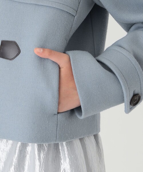 BLUE LABEL CRESTBRIDGE（ブルーレーベルクレストブリッジ）の「ツイルメルトンショートダッフルコート（ダッフルコート・レディース・オフホワイト/ブルー系その他2/ダークネイビー・38/36）」の16枚目の写真