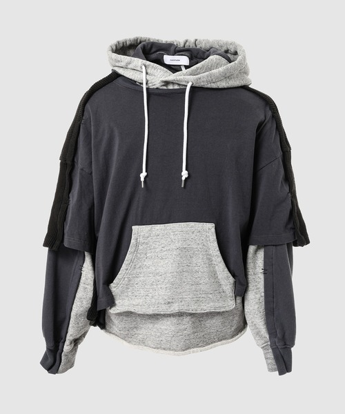 FACETASM(ファセッタズム)の「LAYERD HOODIE(パーカー・メンズ・ネイビー/チャコールグレー/ブルー系その他・4/3)」の1枚目の写真