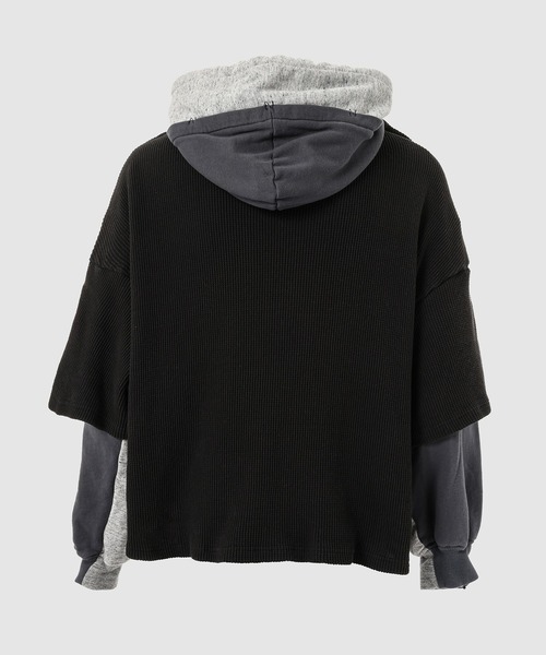 FACETASM(ファセッタズム)の「LAYERD HOODIE(パーカー・メンズ・ネイビー/チャコールグレー/ブルー系その他・4/3)」の4枚目の写真