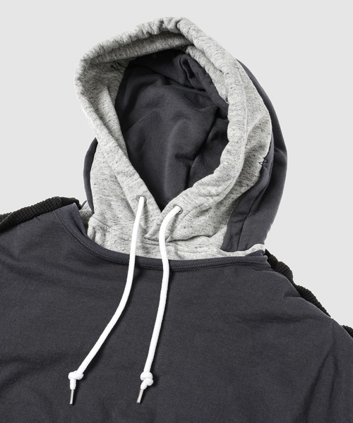 FACETASM(ファセッタズム)の「LAYERD HOODIE(パーカー・メンズ・ネイビー/チャコールグレー/ブルー系その他・4/3)」の5枚目の写真