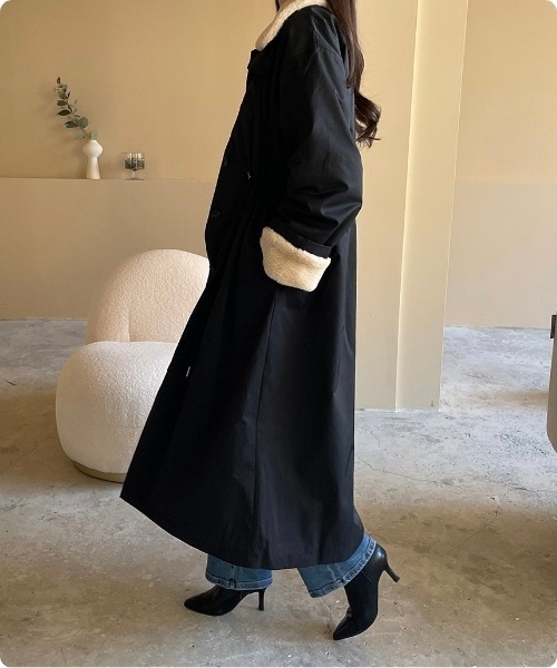 セール】ぬくもりに包まれるボアロングコート（ムートンコート