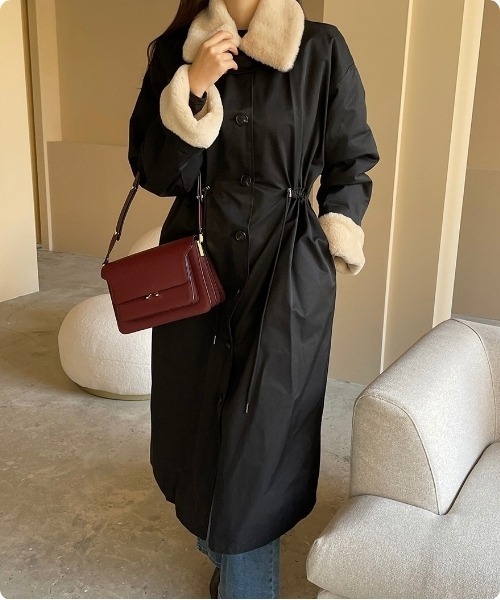 セール】ぬくもりに包まれるボアロングコート（ムートンコート