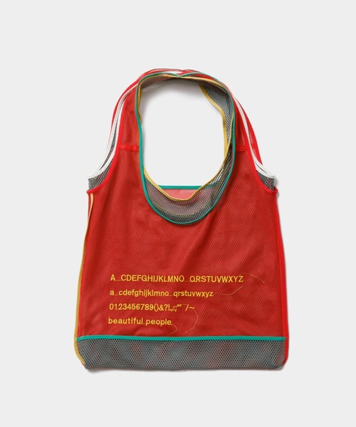 beautiful people（ビューティフルピープル）の「flip alphabet       embroidery marchebag（トートバッグ・レディース・グレー/イエロー・FREE）」の3枚目の写真