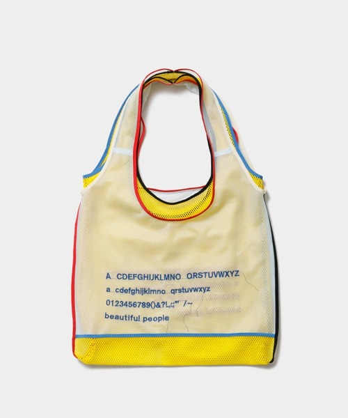beautiful people（ビューティフルピープル）の「flip alphabet       embroidery marchebag（トートバッグ・レディース・グレー/イエロー・FREE）」の6枚目の写真