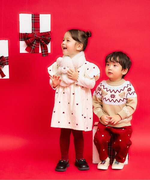 apres les cours(アプレレクール)の「【洗える】tiny bear バラエティニット(ニット/セーター・キッズ・ベージュ/ネイビー・100/80/120/110/90)」の8枚目の写真