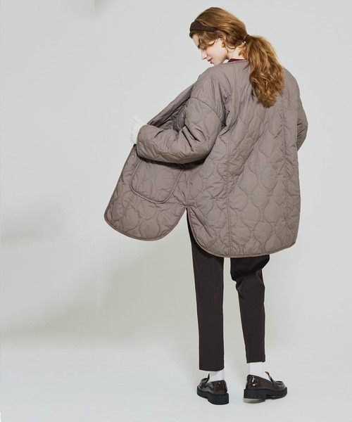 coca（coca）（コカ）の「リバーシブルファーキルティングミドルコート（その他アウター・レディース・ブラック/グレイッシュベージュ/ライトベージュ・L/M/S）」の7枚目の写真