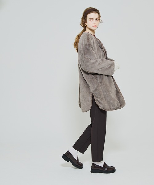 coca（coca）（コカ）の「リバーシブルファーキルティングミドルコート（その他アウター・レディース・ブラック/グレイッシュベージュ/ライトベージュ・L/M/S）」の9枚目の写真