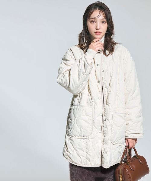 coca（coca）（コカ）の「リバーシブルファーキルティングミドルコート（その他アウター・レディース・ブラック/グレイッシュベージュ/ライトベージュ・L/M/S）」の11枚目の写真