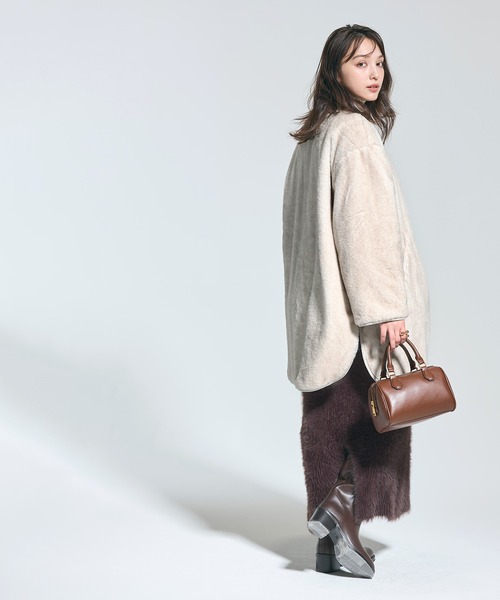 coca（coca）（コカ）の「リバーシブルファーキルティングミドルコート（その他アウター・レディース・ブラック/グレイッシュベージュ/ライトベージュ・L/M/S）」の13枚目の写真