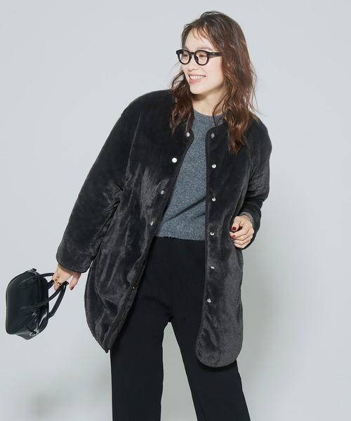 coca（coca）（コカ）の「リバーシブルファーキルティングミドルコート（その他アウター・レディース・ブラック/グレイッシュベージュ/ライトベージュ・L/M/S）」の19枚目の写真