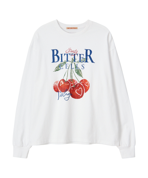 BITTER CELLS(ビターセルズ)の「ヴィンテージチェリー ロングスリーブ-アイボリー(Tシャツ/カットソー・レディース・その他・FREE)」の2枚目の写真