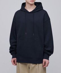 フラットテリーオーバーサイズフードパーカースウェットシャツ[ネイビー]