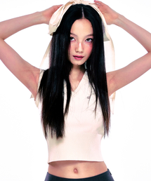 YOUHEE SYMBOL BASIC KNIT VEST IVORY