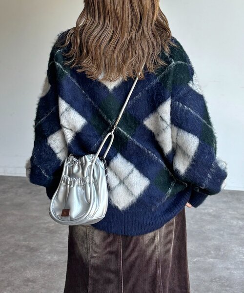 CPCM（シーピーシーエム）の「MIX糸モヘアライクニット（ニット/セーター・レディース・アイボリー/カーキ/ダークブルー/ネイビー/ピンク/ブラウン・FREE）」の7枚目の写真