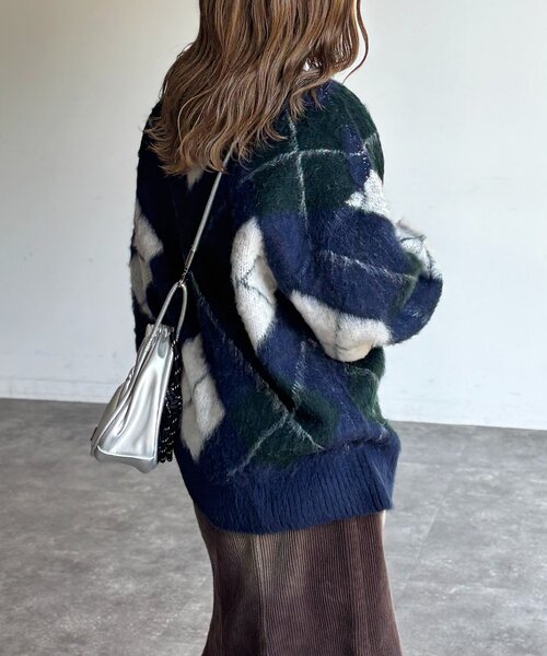 CPCM（シーピーシーエム）の「MIX糸モヘアライクニット（ニット/セーター・レディース・アイボリー/カーキ/ダークブルー/ネイビー/ピンク/ブラウン・FREE）」の8枚目の写真