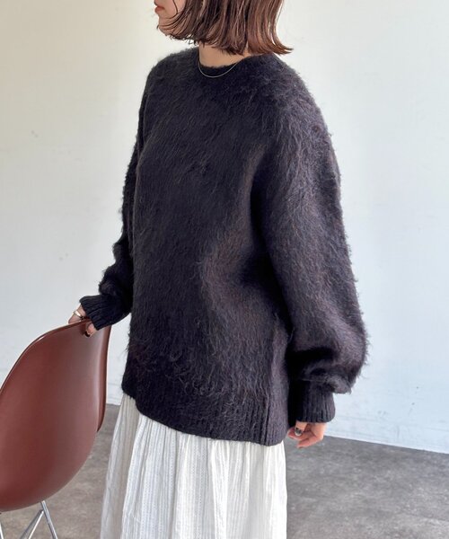 CPCM（シーピーシーエム）の「MIX糸モヘアライクニット（ニット/セーター・レディース・アイボリー/カーキ/ダークブルー/ネイビー/ピンク/ブラウン・FREE）」の12枚目の写真