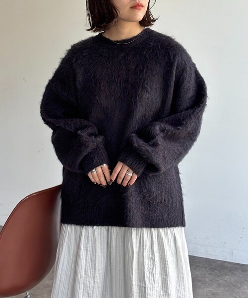 CPCM（シーピーシーエム）の「MIX糸モヘアライクニット（ニット/セーター・レディース・アイボリー/カーキ/ダークブルー/ネイビー/ピンク/ブラウン・FREE）」の15枚目の写真