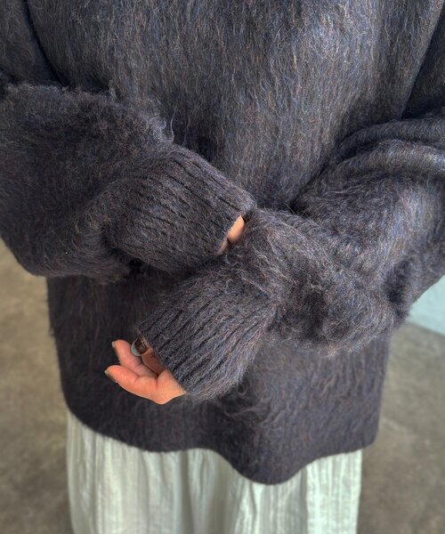 CPCM（シーピーシーエム）の「MIX糸モヘアライクニット（ニット/セーター・レディース・アイボリー/カーキ/ダークブルー/ネイビー/ピンク/ブラウン・FREE）」の18枚目の写真