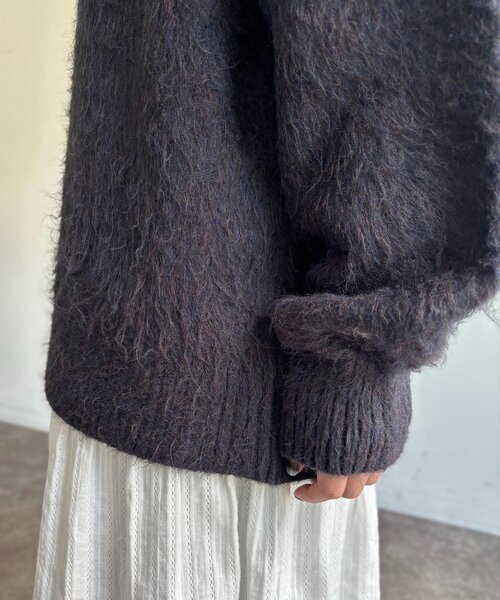 CPCM（シーピーシーエム）の「MIX糸モヘアライクニット（ニット/セーター・レディース・アイボリー/カーキ/ダークブルー/ネイビー/ピンク/ブラウン・FREE）」の19枚目の写真