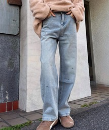 Mela（メラ）の「Starry Mist デニムワイドパンツ（デニムパンツ）」