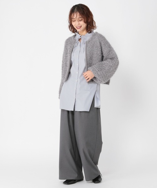 studio CLIP(スタディオクリップ)の「ダブルフロントポプリンストライプブラウス(シャツ/ブラウス・レディース・ライトブルー/グレー/クリーム・FREE)」の15枚目の写真