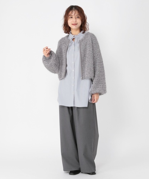 studio CLIP(スタディオクリップ)の「ダブルフロントポプリンストライプブラウス(シャツ/ブラウス・レディース・ライトブルー/グレー/クリーム・FREE)」の16枚目の写真