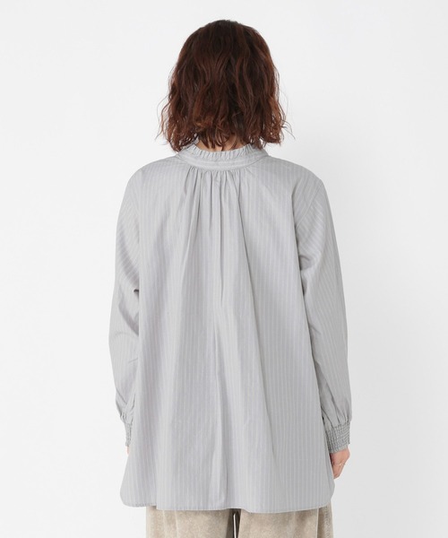 studio CLIP(スタディオクリップ)の「ダブルフロントポプリンストライプブラウス(シャツ/ブラウス・レディース・ライトブルー/グレー/クリーム・FREE)」の19枚目の写真