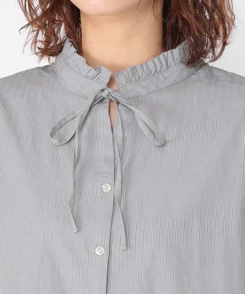 studio CLIP(スタディオクリップ)の「ダブルフロントポプリンストライプブラウス(シャツ/ブラウス・レディース・ライトブルー/グレー/クリーム・FREE)」の20枚目の写真