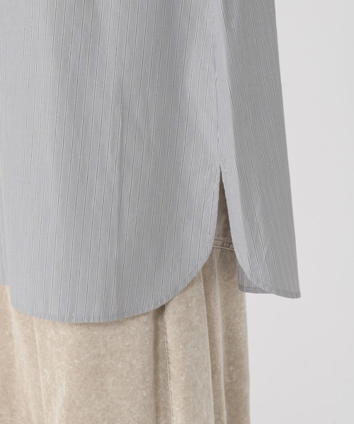 studio CLIP(スタディオクリップ)の「ダブルフロントポプリンストライプブラウス(シャツ/ブラウス・レディース・ライトブルー/グレー/クリーム・FREE)」の22枚目の写真