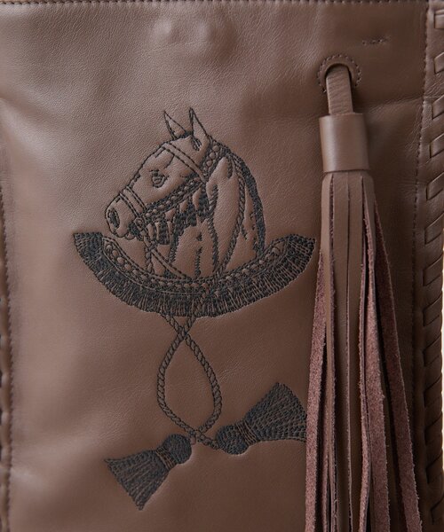 sampo×earホースタッセルショルダーバッグ《本革/軽量150g