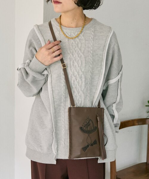 ear PAPILLONNER(イアパピヨネ)の「sampo×earホースタッセルショルダーバッグ《本革/軽量150g》(ショルダーバッグ・レディース・ブラック/ブラウン・FREE)」の20枚目の写真