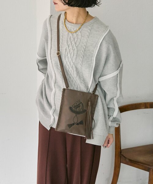 ear PAPILLONNER(イアパピヨネ)の「sampo×earホースタッセルショルダーバッグ《本革/軽量150g》(ショルダーバッグ・レディース・ブラック/ブラウン・FREE)」の18枚目の写真