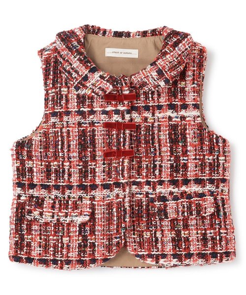 sense of wonder(センスオブワンダー)の「ロービングチェックベスト(ベスト・キッズ・レッド/ネイビー・90cm/100cm/110cm/120cm/130cm)」の1枚目の写真