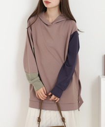 A.N.L（エーエヌエル　レーベル）の「A.N.L アシンメトリー配色切替フーディ（パーカー）」