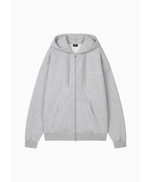 LIMELIGHT APPAREL(ライムライトアパレル)の「アパレル刺繍シンプルロゴオーバーサイズ2WAYジップアップフードパーカー(グレー・メランジ/ホワイト)(パーカー・メンズ・その他・LARGE/X-LARGE/SMALL/MEDIUM)」の2枚目の写真