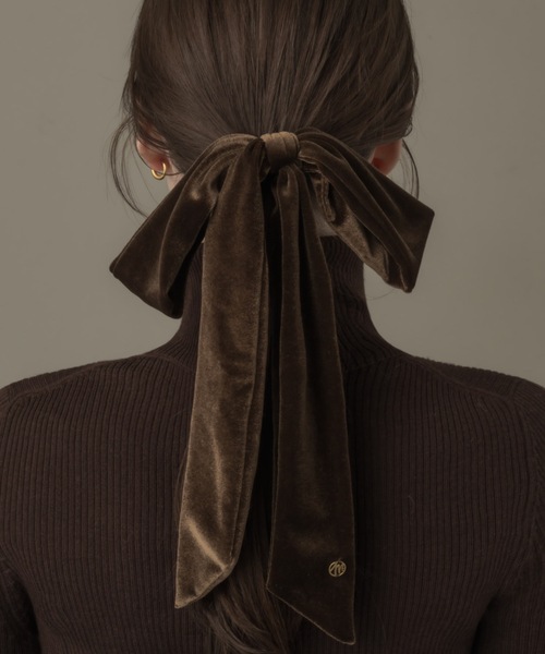 muku(ムク)の「HAIR HOOP/VELOUR RIBBON(バレッタ/ヘアクリップ・レディース・ブラック/ブラウン・FREE)」の3枚目の写真