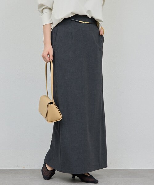 GALLARDAGALANTE（ガリャルダガランテ）の「【セットアップ対応】梳毛ストレッチタイトスカート（スカート・レディース・ライトベージュ/チャコールグレー・0/1）」の2枚目の写真