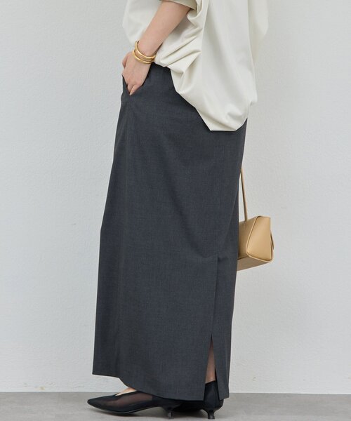 GALLARDAGALANTE（ガリャルダガランテ）の「【セットアップ対応】梳毛ストレッチタイトスカート（スカート・レディース・ライトベージュ/チャコールグレー・0/1）」の4枚目の写真