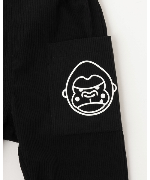 XLARGE KIDS（エクストララージキッズ）の「ファニーゴリラカットコールサロペット（サロペット/オーバーオール・キッズ・ブラック/ベージュ・80ｃｍ/90cm/100cm/110cm/120cm）」の13枚目の写真