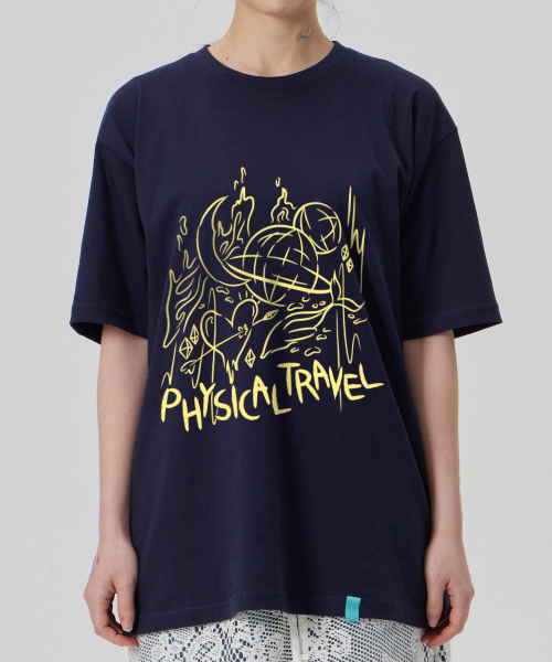 ASTRAL PROJECTION（アストラルプロジェクション）の「[フィジカルトラベル]コットンルーズフィット半袖Tシャツ_スペースネイビー（Tシャツ/カットソー・メンズ・その他・LARGE/MEDIUM/X-LARGE/XX-LARGE）」の3枚目の写真