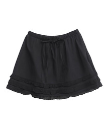 Tiered frill pintuck mini skirt - Ivory
