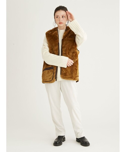 Barbour（バブアー）の「【BARBOUR/バブアー】フロントジップ ファー ライナー ベスト（ベスト・メンズ・ベージュ/ブラック・40/42）」の12枚目の写真