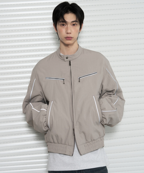 LEATHERY（レザリー）の「スプリットナイロンジャケット [WARM GREY]（ブルゾン・レディース・その他・MEDIUM/LARGE）」の3枚目の写真