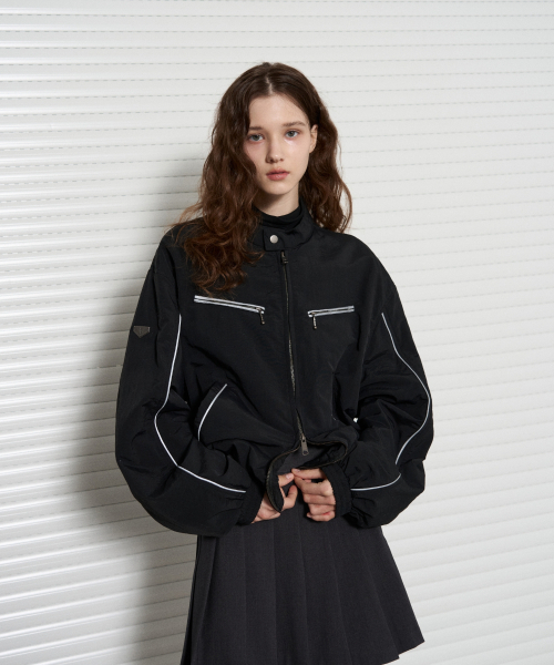 LEATHERY（レザリー）の「スプリットナイロンジャケット [WARM GREY]（ブルゾン・レディース・その他・MEDIUM/LARGE）」の8枚目の写真