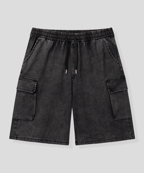 BLACK MOMENT（ブラックモーメント）の「テンセルピグメントウォッシングカーゴハーフパンツ[ウォッシングブラック]（その他パンツ・メンズ・ブラック・LARGE/MEDIUM）」の9枚目の写真