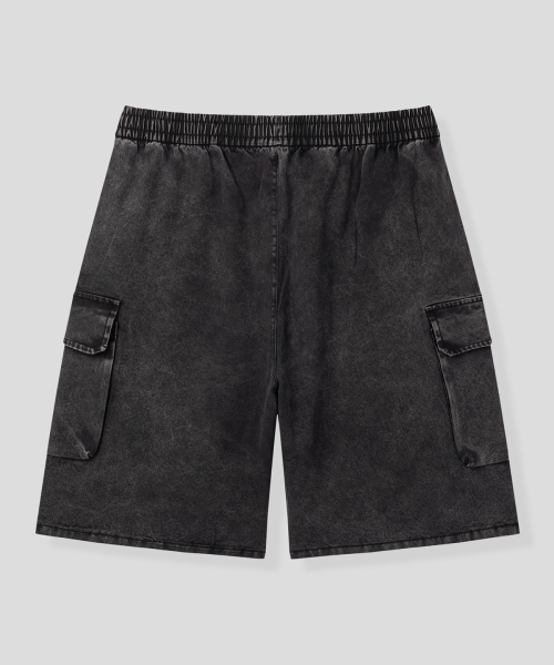BLACK MOMENT（ブラックモーメント）の「テンセルピグメントウォッシングカーゴハーフパンツ[ウォッシングブラック]（その他パンツ・メンズ・ブラック・LARGE/MEDIUM）」の3枚目の写真