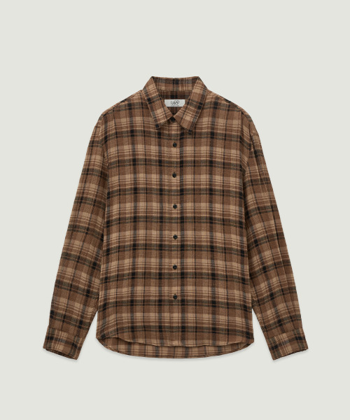 LMOOD(エルムード)の「エスメラルダ コットンビスコースチェックシャツ ブラウン(シャツ/ブラウス・メンズ・その他・44/46/48)」の2枚目の写真